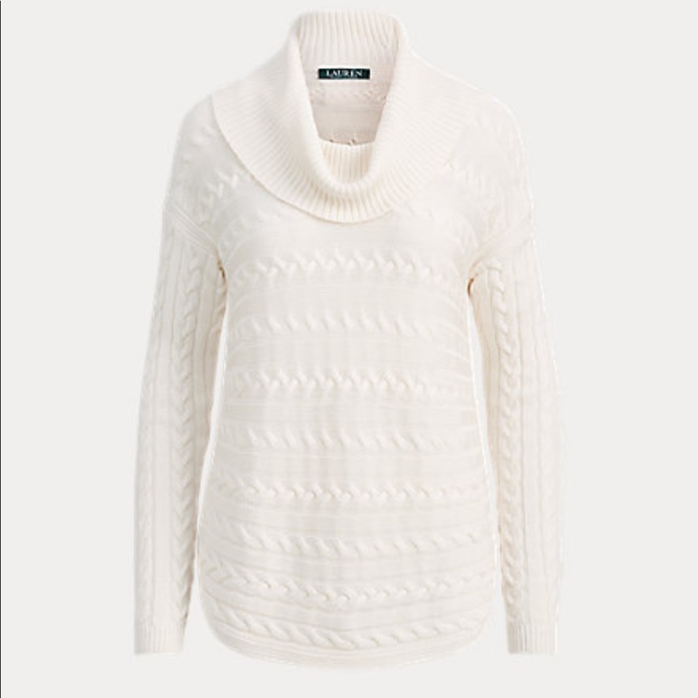 Lauren Ralph Lauren Cable-Knit Funnelneck Sweater